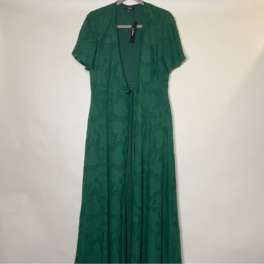 NWT Lulus Medium Splendid Celebration Floral Rose Print Wrap Maxi Long Dress - Picture 2 of 9